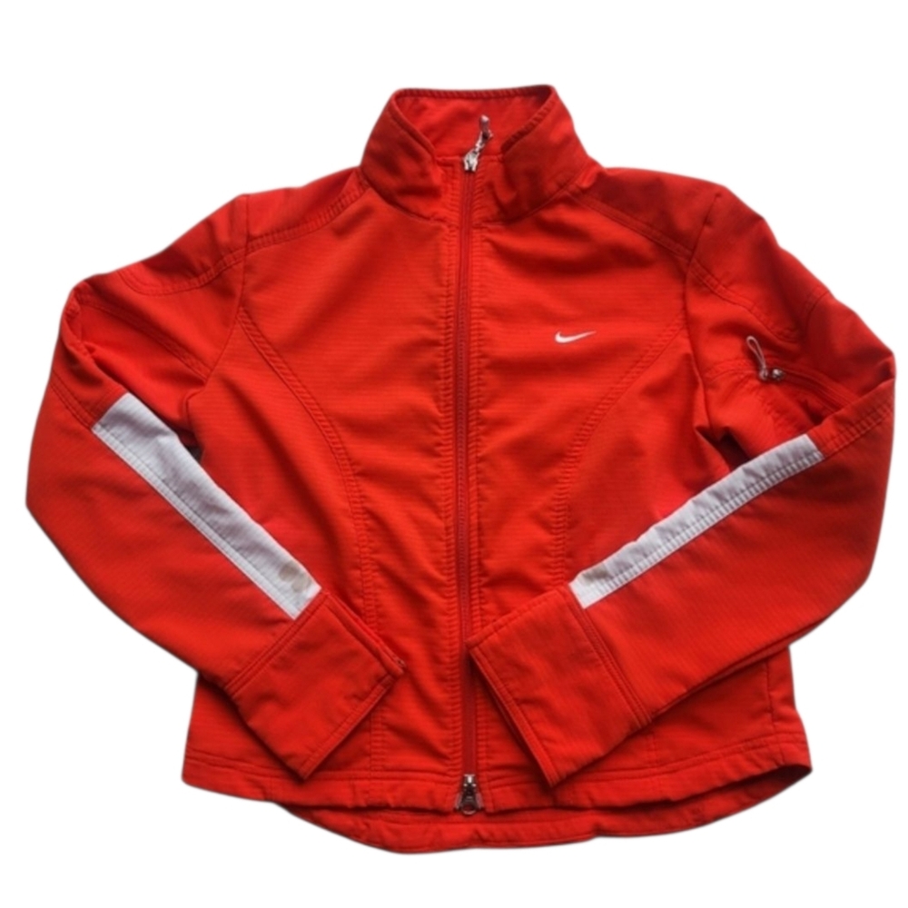 Nike Sphere Dry Women’s Vibrant Red Full-Zip Jacket with White Details - Size S